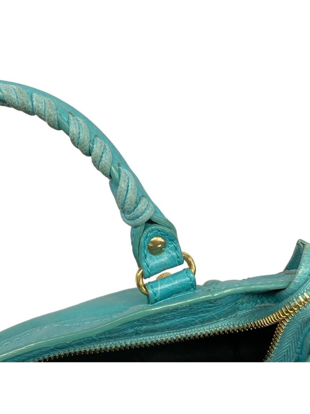 Balenciaga Handbag the Giant Mini City Blue Green Leather - Picture 11 of 15